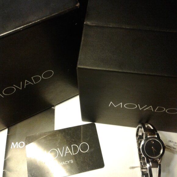 NEW!Movado Women's "Amorosa" Two-tone Stainless Steel Bangle Bracelet Watch